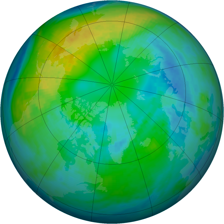 Arctic ozone map for 19 October 1979